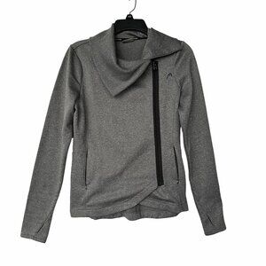 ⭐Size XS Women Jacket Head Long Sleeve Gray Two pocket athletic sport top tennis